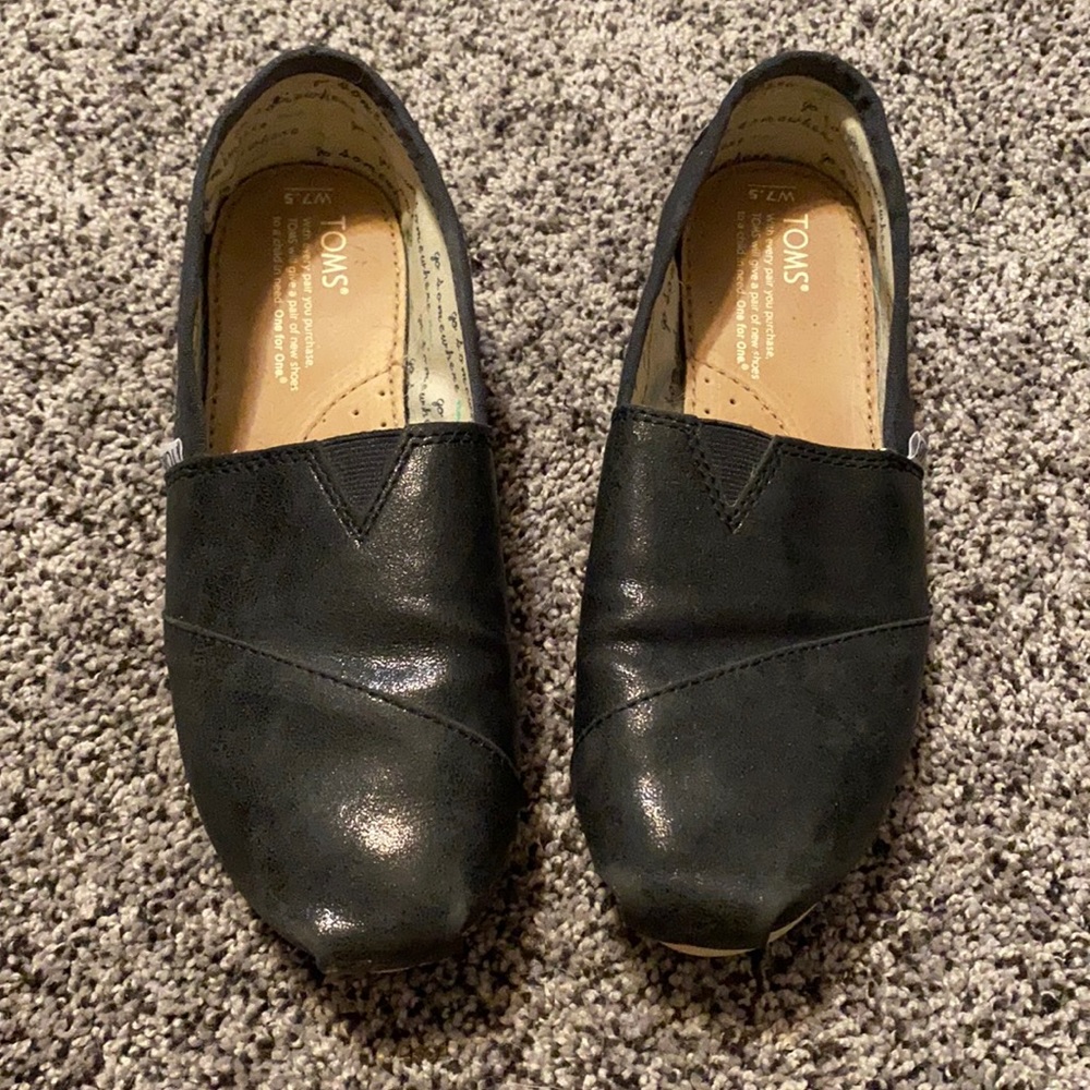 TOMS Black Slip On Shoes Women’s 7.5